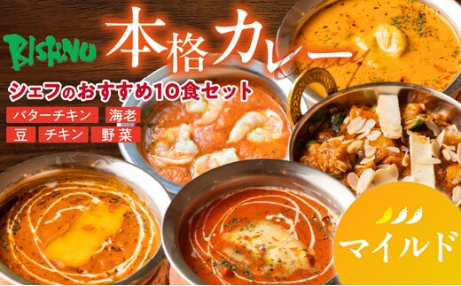 【マイルド】ビスヌ 本格カレー シェフのおすすめ10食_Ca047-01