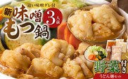 新味噌もつ鍋うどんセット 3人前（野菜あり）追加たれ付き _Cn141-01