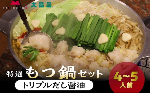 大昌園「特選もつ鍋セット・トリプルだし醤油4～5人前/特製辛味調味料付き」