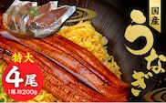 国産うなぎ蒲焼　200g×4尾