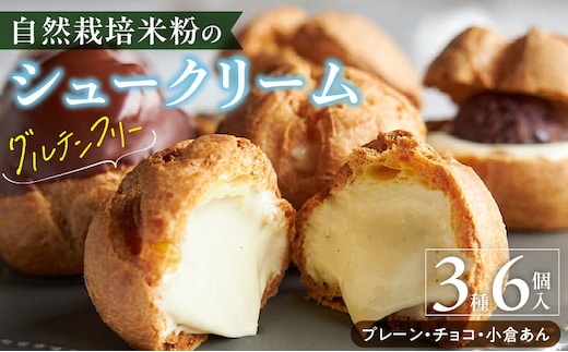 自然栽培 米粉のシュークリーム 3種 6個セット_Dw085