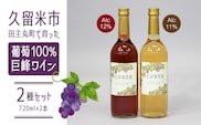 【バリはやッ！ZIPにて紹介されました】久留米市田主丸町で育った葡萄100％　巨峰ワイン2種セット（720ml×2本）