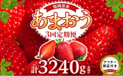 ！先行受付！【定期便 3回】あまおう 約270g 4パック×3回 計12パック