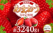 ！先行受付！【定期便 3回】あまおう 約270g 4パック×3回 計12パック