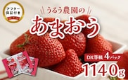 【2026年11月より順次発送】うるう農園のあまおうDX等級 4パック（1140g）_Fi008