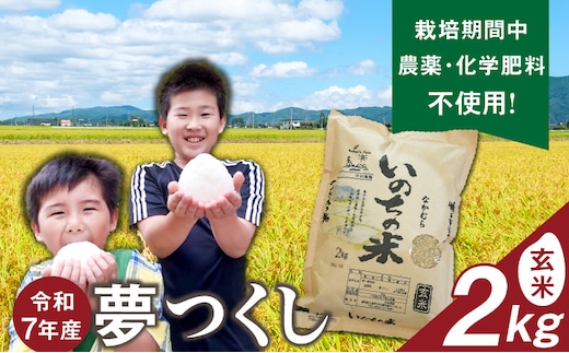 令和7年産夢つくし（玄米）2kg中村農園いのちの米_Gr062