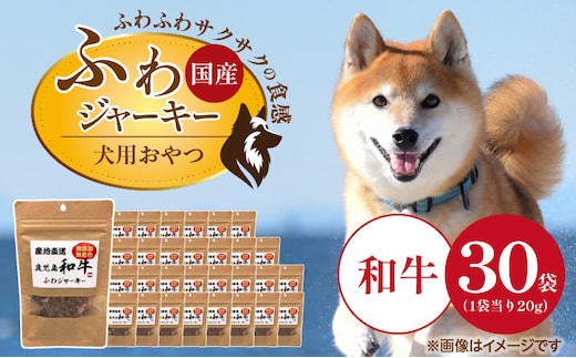 国産 ふわジャーキー 犬用おやつ（和牛）20g×30袋_Pf072-01