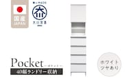 ランドリー収納 【ポケット 40 HI】 ホワイト つや有_Qd078-01
