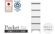 ランドリー収納 【ポケット 30 LO】 ホワイト つや有_Qd083-01