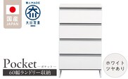 ランドリー収納 【ポケット 60 LO】 ホワイト つや有_Qd089-01