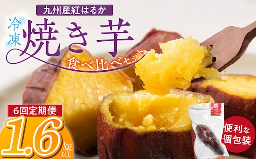 【個包装】九州産紅はるか焼き芋 便利な食べ比べセット合計1.6kg以上 6回定期便_Tk046