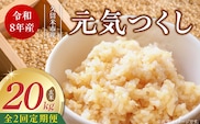 【定期便2回】【令和8年産 新米】福岡県産ブランド米元気つくし 玄米 20kg×2回 _Tk117-02