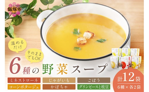温めるだけ 野菜スープ 彩り豊かな6種類詰合せ12袋入り【A5-327】