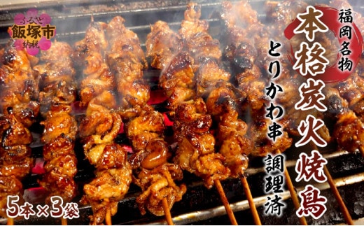 本格炭火焼鳥 福岡名物 とりかわ串 調理済【B3-079】