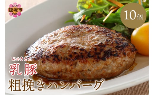 乳豚 粗挽きハンバーグ10個【A7-035】