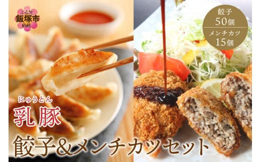乳豚 餃子50個＆メンチカツ15個セット【A7-039】