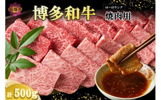 【A4-A5ランク】博多和牛焼肉用(バラ肉・肩ロース肉・モモ肉) 500g【A9-019】