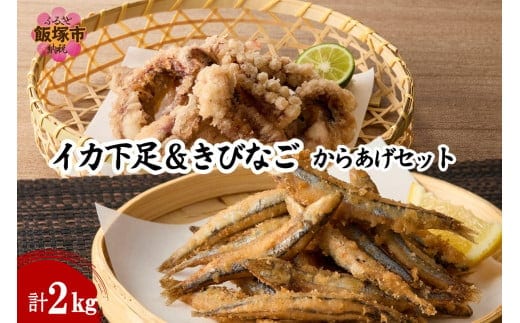 イカ下足唐揚げ&ピリ辛明太子漬けきびなごの唐揚げ 各1kg【C2-017】