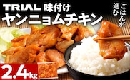 ヤンニョムチキン 2.4kg 味付き タレ漬け 甘辛 鶏肉 モモ 冷凍 簡単調理 惣菜 おかず お取り寄せ グルメ 福岡