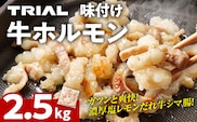 牛肉 ホルモン シマチョウ シマ腸 しま腸 味付け牛ホルモン 2.5kg 味付き 味付き肉レモン 塩レモン 塩レモンだれ 冷凍 簡単調理 惣菜 おかず おつまみ 酒のつまみ 酒の肴