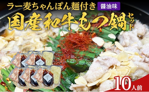 もつ鍋 化粧箱入り 素材にこだわりました 厳選 博多牛もつ鍋セット 10人前 醤油 醤油味 国産 牛小腸 もつ モツ 鍋 お土産 美味しい 福岡県 福岡 九州 グルメ お取り寄せ