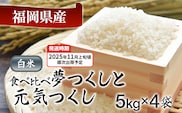 令和7年産　福岡県産米食べ比べ<白米>「夢つくし」と「元気つくし」セット　計20kg【11月上旬頃より順次出荷予定】