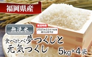 令和7年産　福岡県産米食べ比べ<無洗米>「夢つくし」と「元気つくし」セット　計20kg　【11月下旬頃より順次出荷予定】