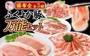 【頒布会】豚肉 切り落とし しゃぶしゃぶ ステーキ ふくよか豚 万能セット 定期便 ロース 肩ロース バラ モモ ヒレ 小分け ブタ肉 ぶた肉 冷凍 福岡県 福岡 九州 グルメ お取り寄せ