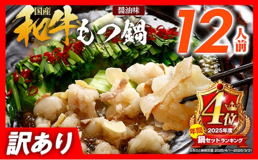 もつ鍋 訳あり 醤油味 12人前 もつ鍋