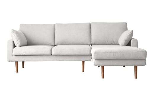 【アイボリー】 高野木工 LEO SOFA レオソファ カウチタイプ 2人掛け (左肘) + シェーズロング (右肘) オーク脚 【5年保証】 ソファ カウチソファ シェーズロングソファ インテリア 家具 九州 福岡県 筑後市