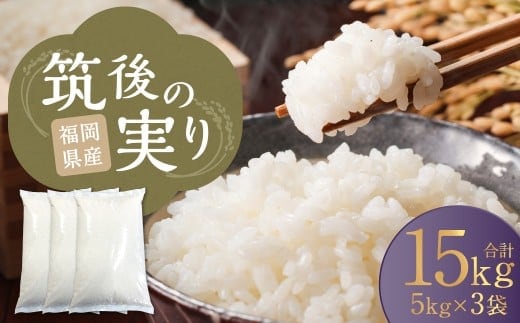 筑後の実り 15kg(5kg×3袋) 【2026年1月下旬から順次発送予定】 米 白米 ブレンド ご飯 国産 贈り物 福岡県 筑後市