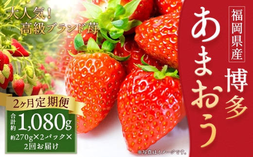 【2回定期便】いちご「あまおう」 約270g×2パック 計約1.08kg 苺 イチゴ 果物 フルーツ 【2027年1月上旬発送開始予定】