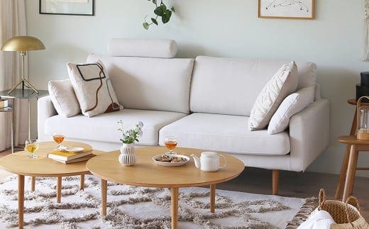 【アイボリー】 高野木工 LEO SOFA レオソファ 2.5人掛け オーク脚 【5年保証】 ソファ インテリア 家具 九州 福岡県 筑後市