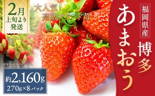 いちご 「あまおう」 約270g×8パック 計約2160g 苺 イチゴ 果物 フルーツ 【2027年2月上旬~2027年3月下旬順次発送予定】