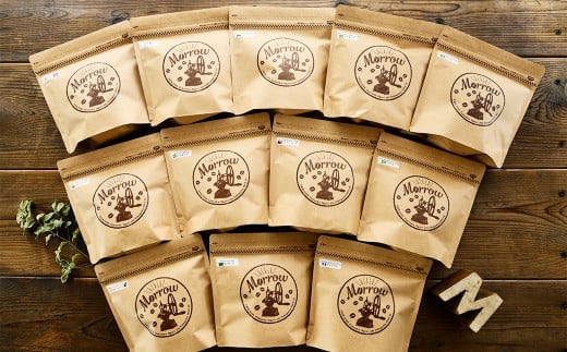 【定期便】自家焙煎 珈琲 Little Morrow 6ヵ月(200g×2種)【粉タイプ】