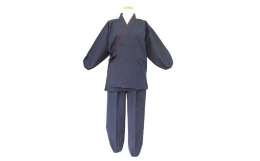 611.婦人無地作務衣 紺 M~L