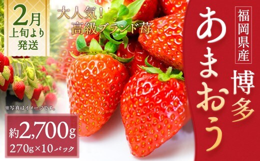 いちご 「あまおう」 約270g×10パック 計約2700g 苺 イチゴ 果物 フルーツ 【2027年2月上旬~2027年3月下旬順次発送予定】