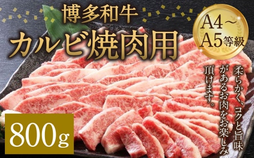博多和牛 A4~A5等級 カルビ 焼肉用 800g 和牛 焼肉 牛肉