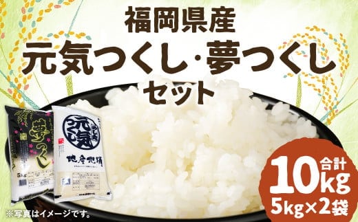令和7年産 元気つくし・夢つくしセット 各5kg×1袋 計10kg / 米 お米 ご飯 精米 九州 福岡
