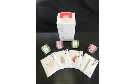 AI-164 炊き込みご飯の素・4種と有機栽培米「ゆく鴨米」のセット