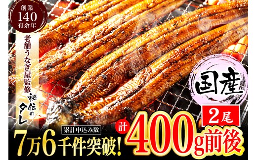 AU-043 【当店オリジナル味付け】九州産・鰻の蒲焼２尾