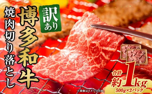 訳あり! 博多和牛 焼肉 切り落とし 1kg(500g×2パック)