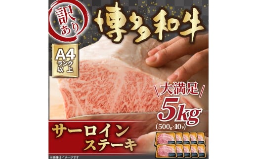 訳あり! 博多和牛 サーロインステーキセット 5kg (250g×2枚)×10パック