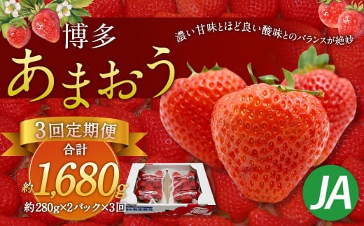 【3回定期便】博多 あまおう 2パック【2026年2月上旬~4月下旬発送予定】