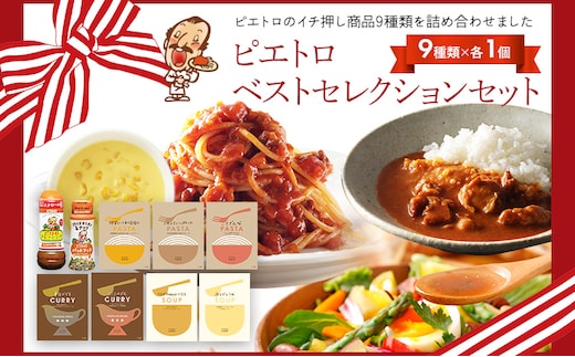 ピエトロベストセレクションセット 9種類×各1個 ドレッシング カレー パスタ麺 調味料 スープ パスタソース 詰め合わせ 食べ比べ レトルト 長期保存 ピエトロ 送料無料