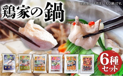鶏家の鍋 6種セット 鍋 もつ鍋 もつすき 地獄焼きホルモン 水炊き 鶏鍋 鶏すき 麺付き ちゃんぽん麺 福岡県 福岡 九州 グルメ お取り寄せ