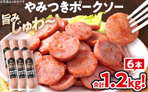 やみつきポークソー 1.2kg（6本） ボロニア ボロニアソーセージ 豚肉 ポークソーセージ にんにく 黒胡椒 おやつ ごはん おかず お酒 おつまみ 福岡県 福岡 九州 グルメ お取り寄せ