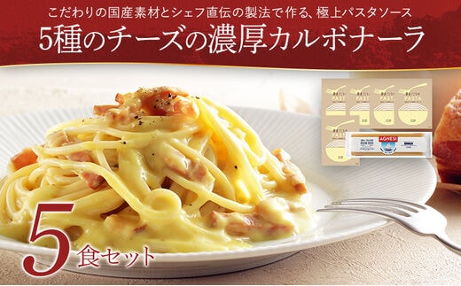 ピエトロ 5種のチーズの濃厚カルボナーラ 5食セット パスタソース 5食 ピエトロ 調味料 パスタソース カルボナーラ レトルト 長期保存 保存食 備蓄 送料無料