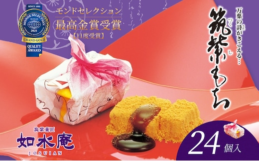 筑紫もち 24個入り つくしもち ちくしもち 筑紫餅 如水庵 九州 福岡 お土産 和菓子 贈り物 ギフト 慶事 仏事 お祝い お返し 老舗 送料無料