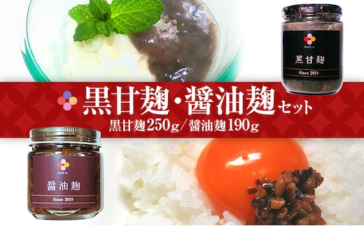 黒甘麹・醤油麹セット 2種類 黒甘麹250g 醤油麹190g 麹家 麹 発酵食品 調味料 冷蔵 九州 送料無料